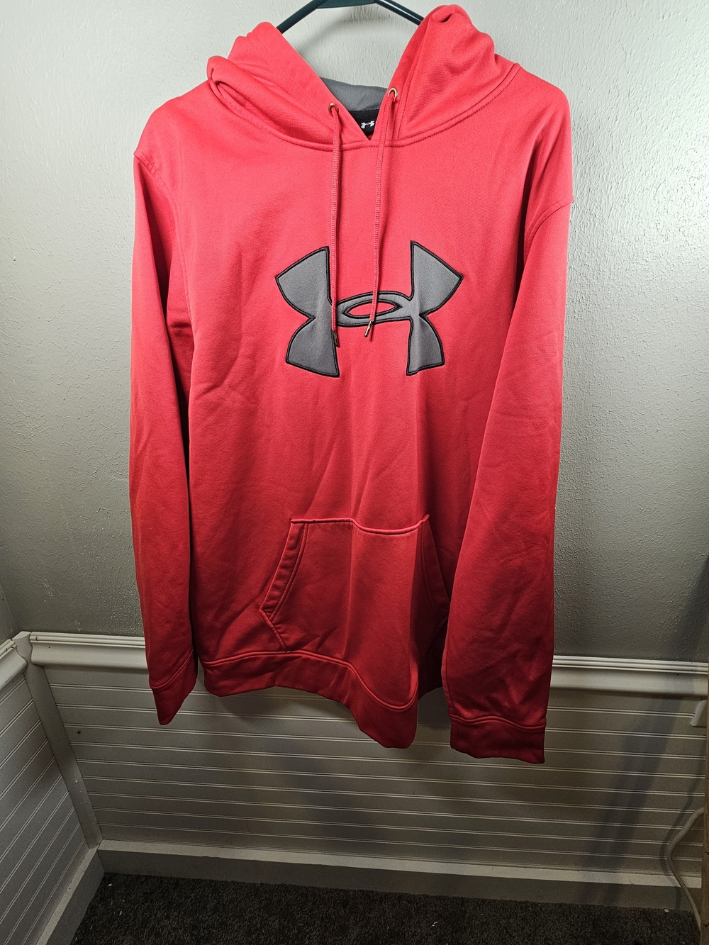 Under Armour Men's Bright Red Hoodie with Black Logo